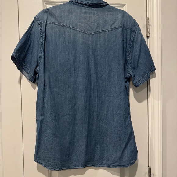 Express Men's Denim Short Sleeve Shirt Size XL - Picture 2 of 3